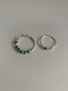 SNAKE GREEN CRYSTAL. ring set