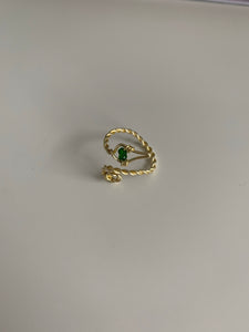 SNAKE GREEN CRYSTAL. ring set