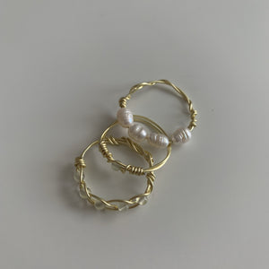 WHITE JADE STONE. ring set